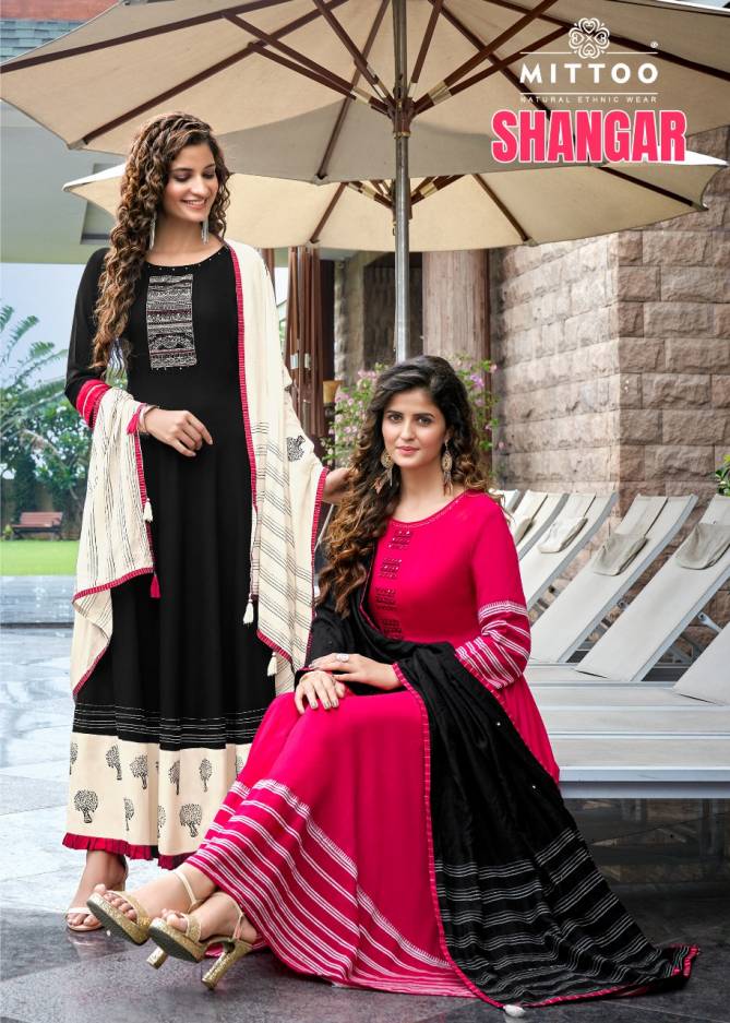 Mittoo Shangar Fancy Festive Wear Printed Maslin Designer Kurti With Dupatta Collection